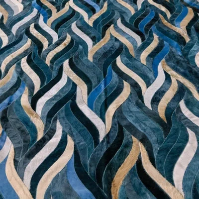 Art Hide One-of-a-kind Rectangle  Cowhide Area Rug In Blue