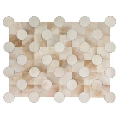 Pre-owned Art Hide Polka Dot Cream And Silver Customizable Bamba Issa Light Rug Small In White