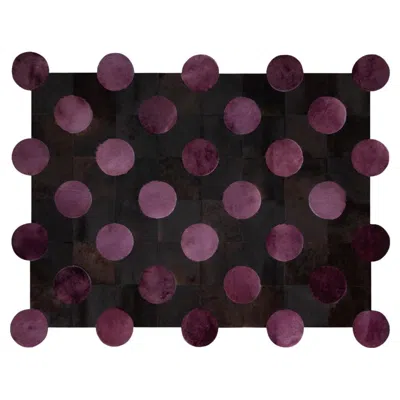 Pre-owned Art Hide Polka Dot Customizable Black And Purple Bamba Issa Rug Xxlarge