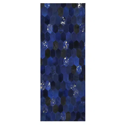 Pre-owned Art Hide Retro Inspired Customizable Hornet Blue Cowhide Runner Large