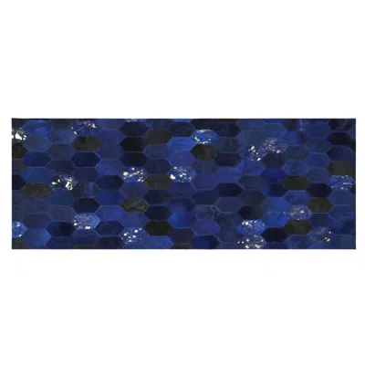 Pre-owned Art Hide Retro Inspired Customizable Hornet Blue Cowhide Runner Small