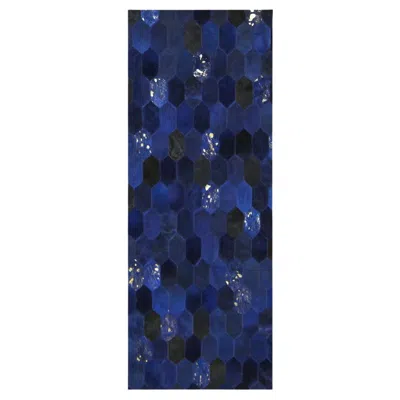 Pre-owned Art Hide Retro Inspired Customizable Hornet Blue Cowhide Runner X-large