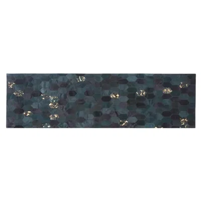 Pre-owned Art Hide Retro Inspired Customizable Hornet Teal Cowhide Runner Small In Green