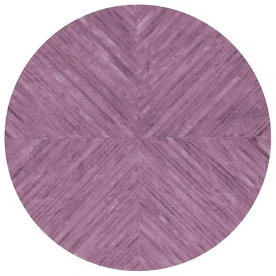 Pre-owned Art Hide Round Amethyst Customizable La Quinta Cowhide Area Floor Rug X-large In Purple