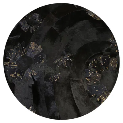 Pre-owned Art Hide Sasha Bikoff X  Customizable Black/charcoal Shibori Round Small