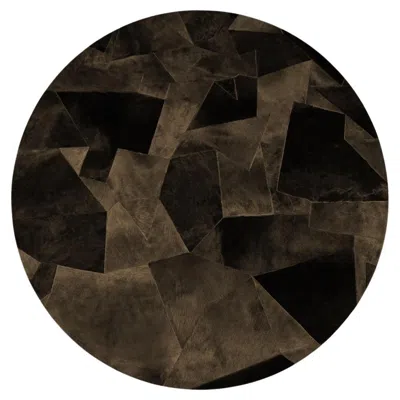 Pre-owned Art Hide Sasha Bikoff X  Customizable Coffee Bean Fragments Round Rug Medium In Black