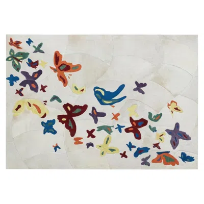 Pre-owned Art Hide Sasha Bikoff X  Customizable Cowhide Butterfly Mariposa Area Rug Xxlarge In Gray
