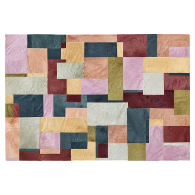 Pre-owned Art Hide Sasha Bikoff X  Customizable Cowhide Multicolor Pastiche Area Rug In Brown