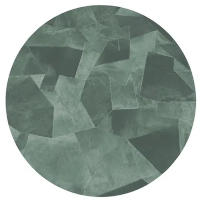 Pre-owned Art Hide Sasha Bikoff X  Customizable Patina Blue Fragments Round Rug Xlarge