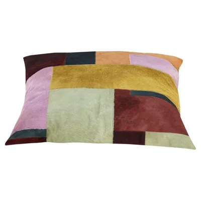 Pre-owned Art Hide Sasha Bikoff X  Multicolor Pastiche Cushion In Sand