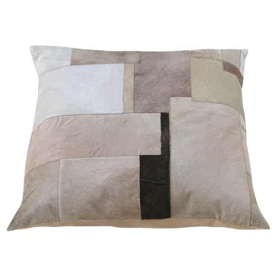 Pre-owned Art Hide Sasha Bikoff X  Taupe Pastiche Cushion In Brown