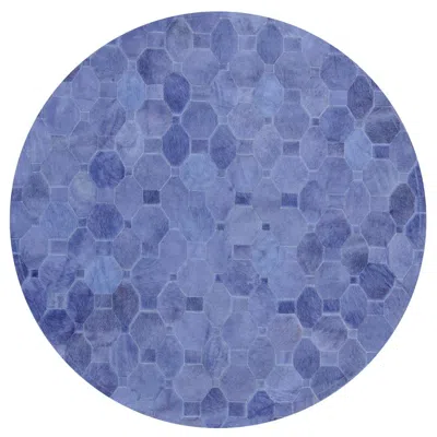 Pre-owned Art Hide Soft & Elegance Customizable Oleada Periwinkle Cowhide Area Floor Rug Large In Blue