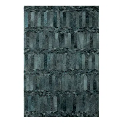 Pre-owned Art Hide Teal, Art Deco Inspired Customizable Largo Teal Cowhide Area Floor Rug Xx-large In Green