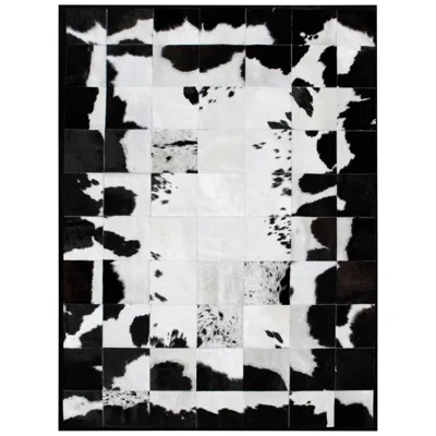 Pre-owned Art Hide White And Black High End Customizable Rompecabeza Cowhide Area Floor Rug Large