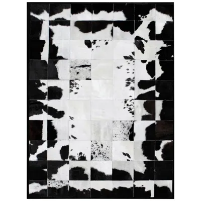 Pre-owned Art Hide White And Black High End Customizable Rompecabeza Cowhide Area Floor Rug Xxlarge