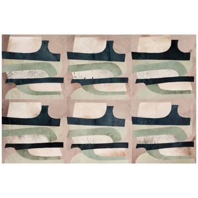 Art Hide X Greg Natale Cowhide Block Print Area Rug In Black;green