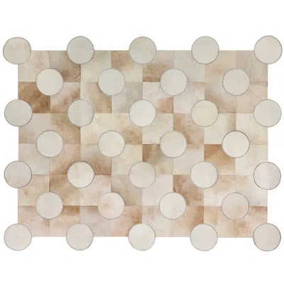 Art Hide X Greg Natale Cowhide Block Print Area Rug In White,cream