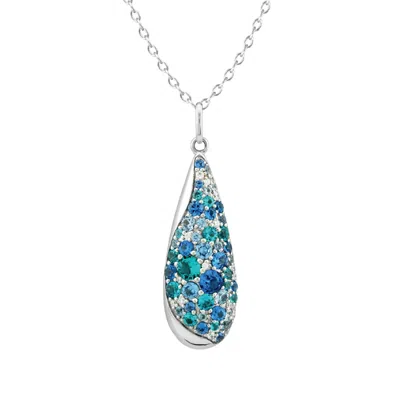 Artē Madrid Women's Blue Sierra Pavé Drop Pendant Necklace In Gold