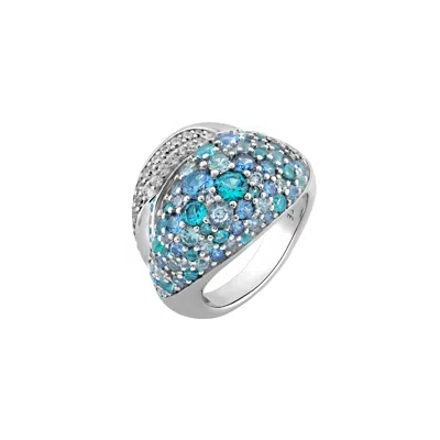 Artē Madrid Women's Blue Sierra Pavé Open Dome Ring In Metallic