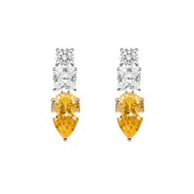 Artē Madrid Women's Gemma Drop Earrings - Citrine Yellow In Metallic