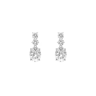 Artē Madrid Women's Gemma Drop Earrings - White In Metallic
