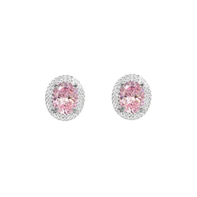 Artē Madrid Women's Gemma Oval Stud Earrings - Fancy Pink In Multi