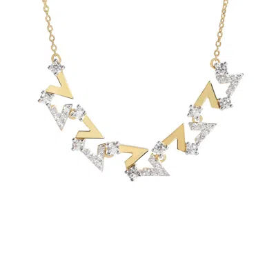 Artē Madrid Women's Gold Reversed A Collection Vivid V Series Necklace