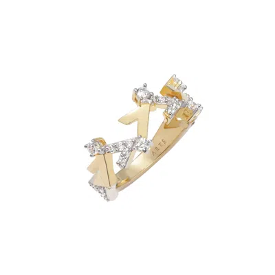 Artē Madrid Women's Gold Reversed A Collection Vivid V Series Ring