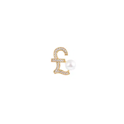 Artē Madrid Women's Gold Seaside Treasures Emoji Pearl Single Stud Earrings - British Pound