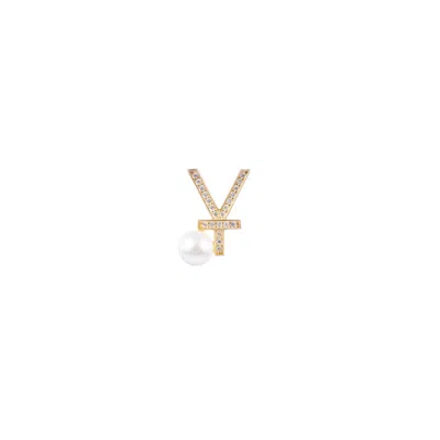 Artē Madrid Women's Gold Seaside Treasures Emoji Pearl Single Stud Earrings - Chinese Yuan