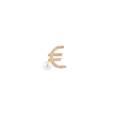 Artē Madrid Women's Gold Seaside Treasures Emoji Pearl Single Stud Earrings - Euro