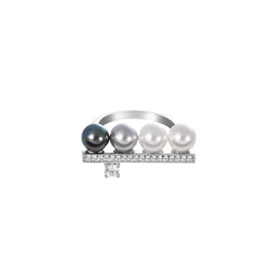 Artē Madrid Women's Grey Seaside Treasures Serenade Pearl Ring In Gray