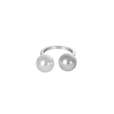 Artē Madrid Women's Grey Seaside Treasures Serenade Toi Et Moi Pearl Ring In Gray