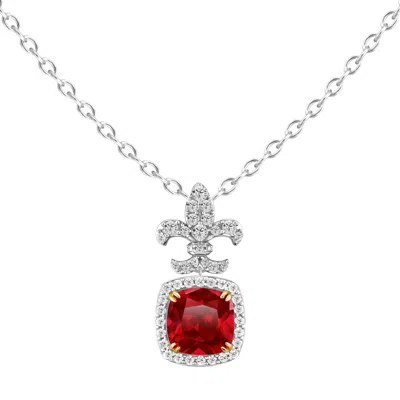 Artē Madrid Women's Red Casa Real Fleur-de-lis Necklace
