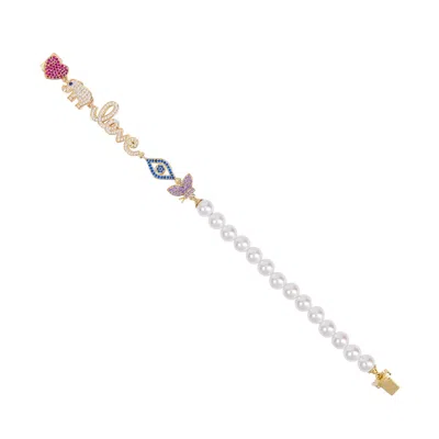 Artē Madrid Women's Seaside Treasures Emoji Pearl Bracelet In Multi