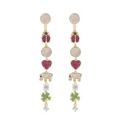 Artē Madrid Women's Seaside Treasures Emoji Two-way Dangle Earrings In Multi