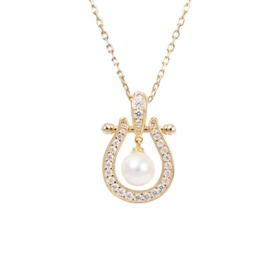Artē Madrid Women's Seaside Treasures Herradura Pearl Chain Necklace - Yellow Gold