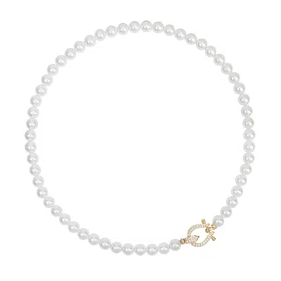 Artē Madrid Women's Seaside Treasures Herradura Pearl Necklace - Yellow Gold