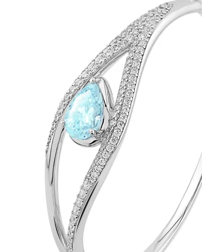Artē Madrid Women's Sierra Pavé Contour Bangle - Paraiba Blue