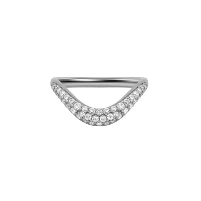 Artē Madrid Women's Sierra Pavé Contour Nesting Ring - Silver