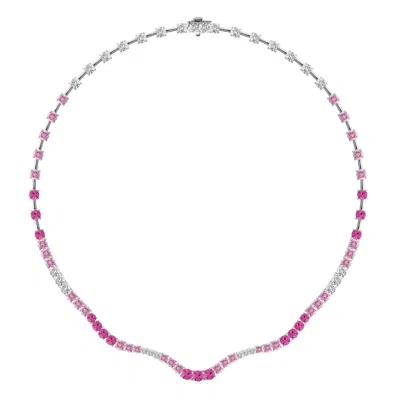 Artē Madrid Women's Sierra Ridgeline Collar Necklace - Fuchsia Pink