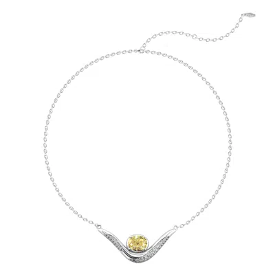 Artē Madrid Women's Sierra Sculpted Pavé Contour Necklace - Canary Yellow In Metallic