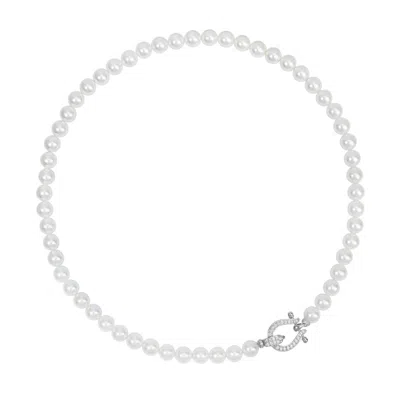Artē Madrid Women's Silver Seaside Treasures Herradura Pearl Necklace - White Gold