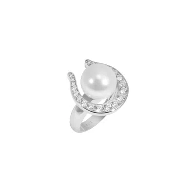 Artē Madrid Women's Silver Seaside Treasures Herradura Pearl Ring - White Gold