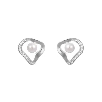 Artē Madrid Women's Silver Seaside Treasures Serenade Stud Earrings - White Gold