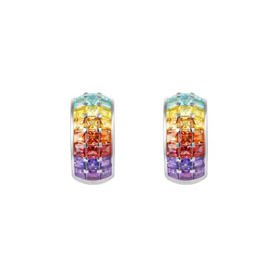 Artē Madrid Women's Sundaze Rainbow Dome Hoop Earrings