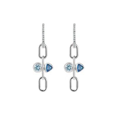 Artē Madrid Women's Toggle Kaleidoscopic Convertible Drop Earrings - Light Blue