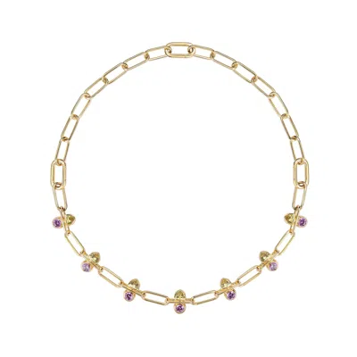 Artē Madrid Women's Toggle Kaleidoscopic Link Necklace & Bracelet - Orange