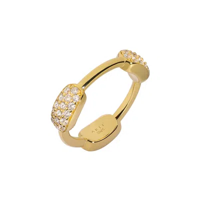 Artē Madrid Women's Toggle Pavé Pillow Dome Ring - Yellow Gold