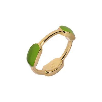 Artē Madrid Women's Toggle Pillow Dome Ring - Shamrock Green